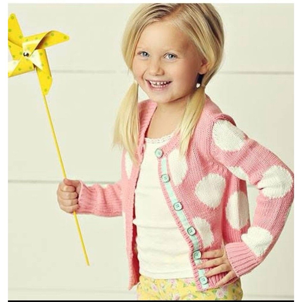 Matilda Jane Sz 24m Hello Lovely On the Spot Pink Polka Dot Cardigan